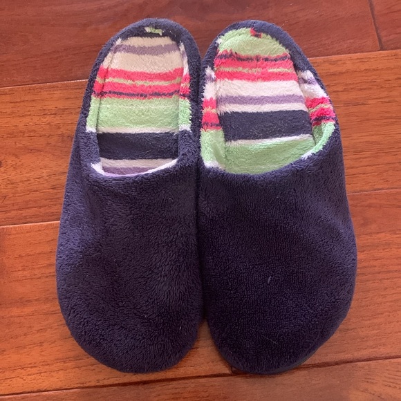 Dearfoams Signature Blue Chenille memory foam Women’s Slipper Bundle Size 9/10 - Picture 6 of 15